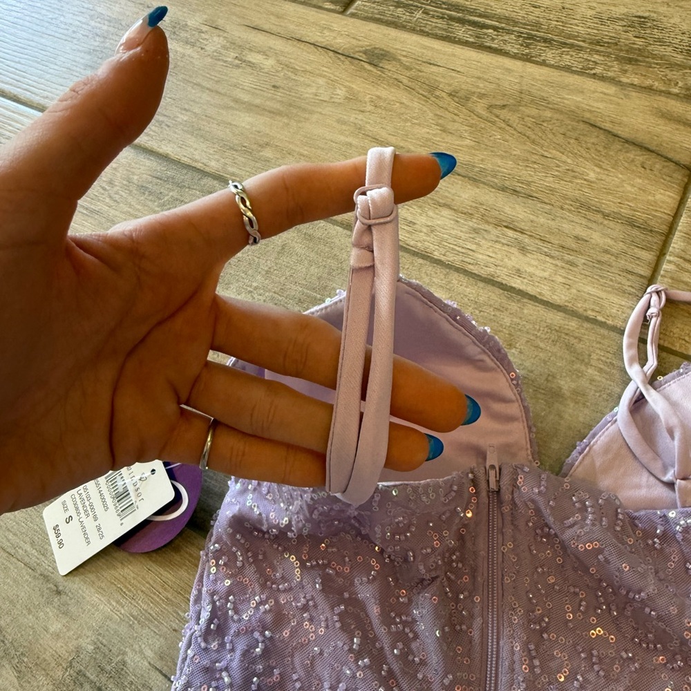 NWT Windsor Lavender Sequin Hoco Dress - Picture 9 of 9
